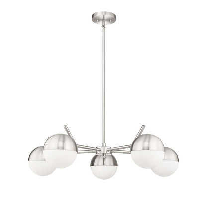 Realm Sphere 5 Light Chandelier Brushed Nickel