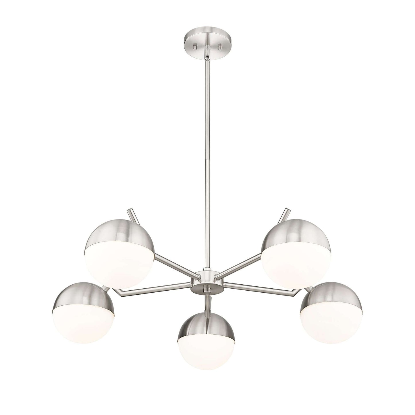 Realm Sphere 5 Light Chandelier Brushed Nickel