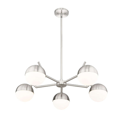 Realm Sphere 5 Light Chandelier Brushed Nickel