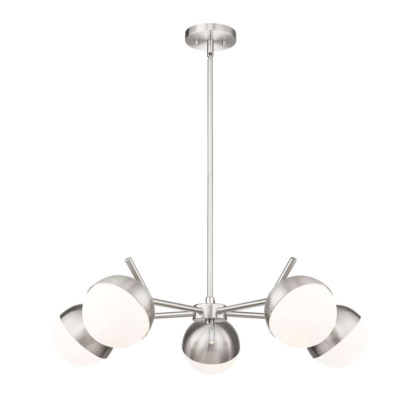Realm Sphere 5 Light Chandelier Brushed Nickel
