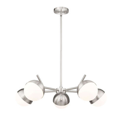 Realm Sphere 5 Light Chandelier Brushed Nickel