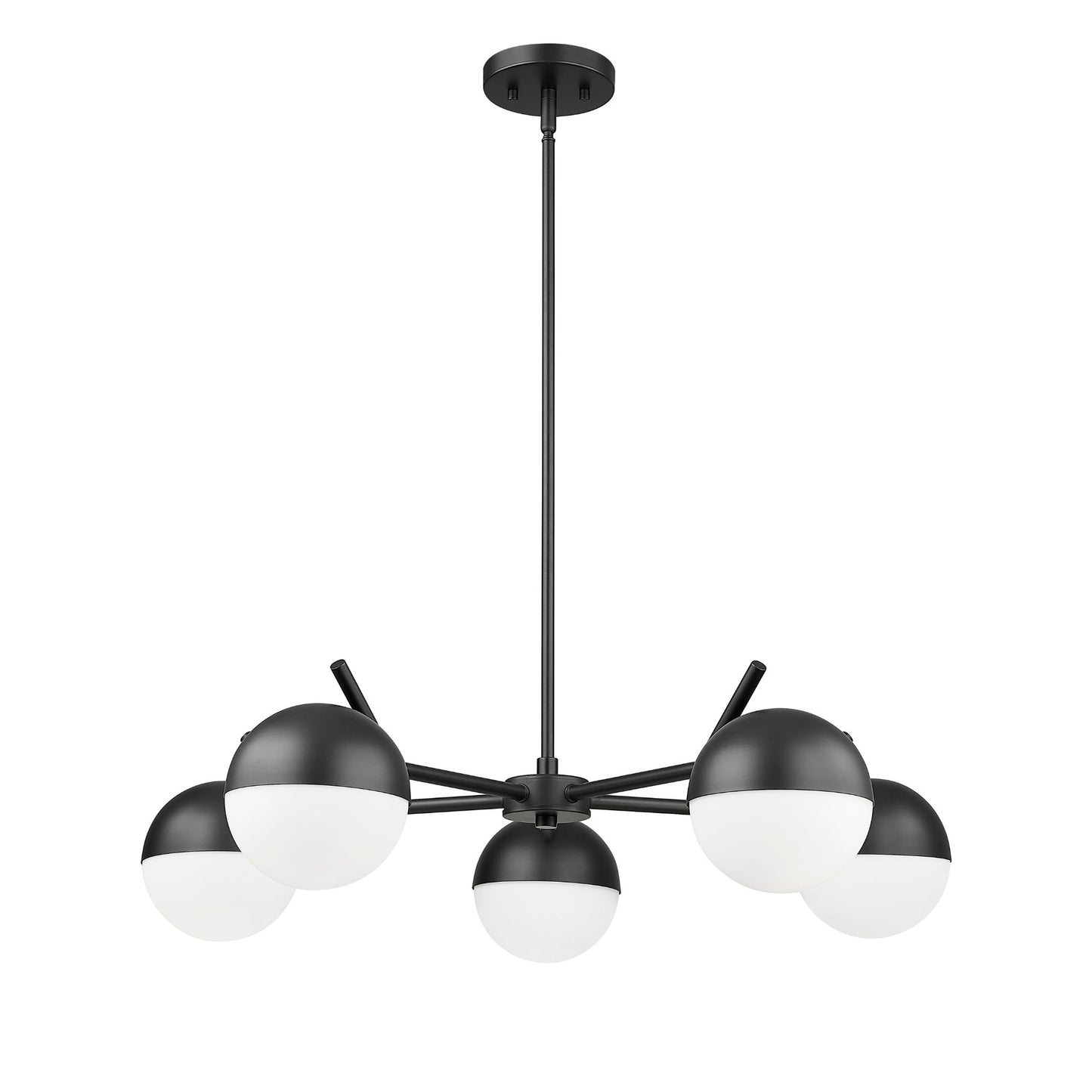 Realm Sphere 5 Light Chandelier Matte Black