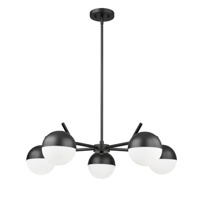 Realm Sphere 5 Light Chandelier Matte Black