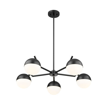 Realm Sphere 5 Light Chandelier Matte Black