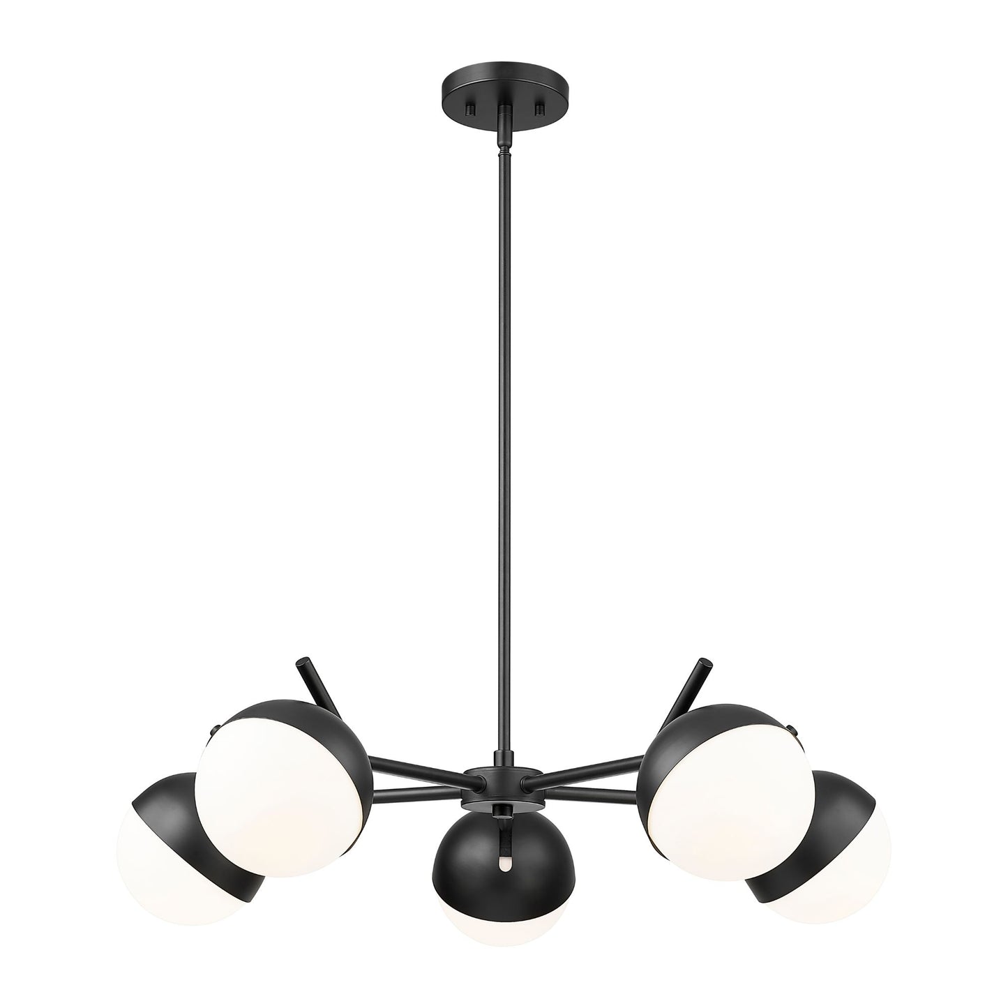 Realm Sphere 5 Light Chandelier Matte Black