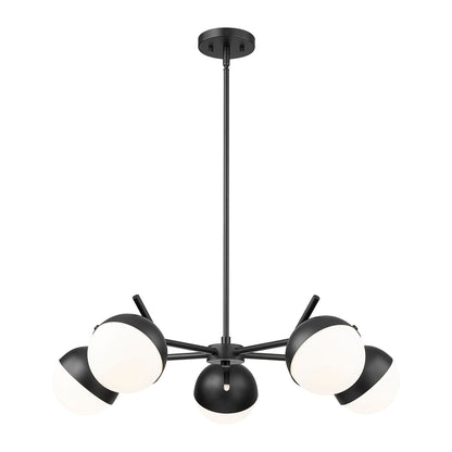 Realm Sphere 5 Light Chandelier Matte Black