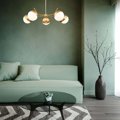 Realm Sphere 5 Light Chandelier Modern Gold