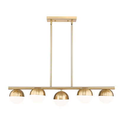 Realm Sphere 5 Light Linear Chandelier Modern Gold