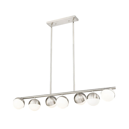Realm Sphere 7 Light Linear Chandelier Brushed Nickel