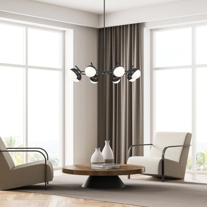 Realm Sphere 8 Light Chandelier Matte Black