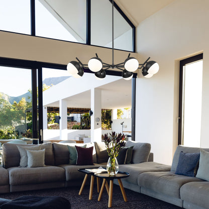 Realm Sphere 8 Light Chandelier Matte Black