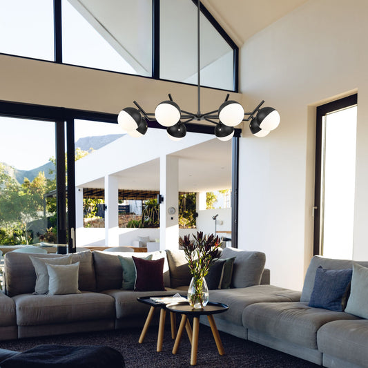 Realm Sphere 8 Light Chandelier Matte Black