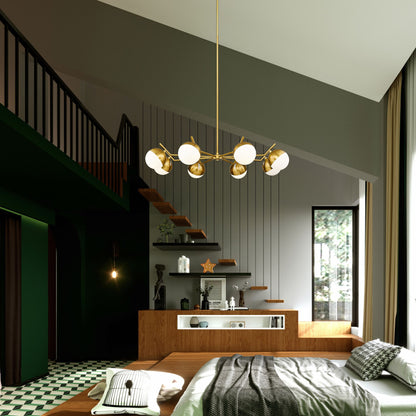 Realm Sphere 8 Light Chandelier Modern Gold