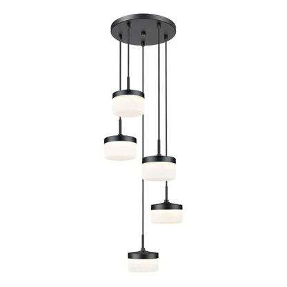 Renaud LED 5 Light Chandelier Matte Black