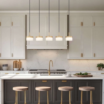 Renaud LED 5 Light Linear Chandelier Modern Gold