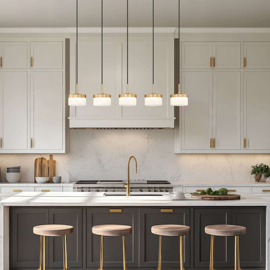 Renaud LED 5 Light Linear Chandelier Modern Gold