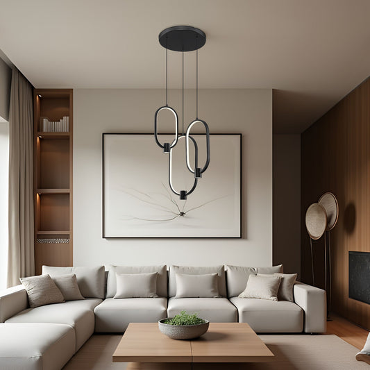 Saros LED 3 Light Chandelier Matte Black