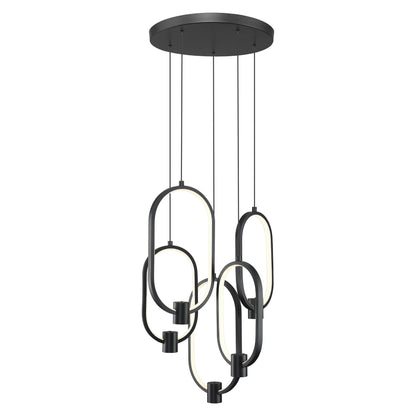 Saros LED 5 Light Chandelier Matte Black
