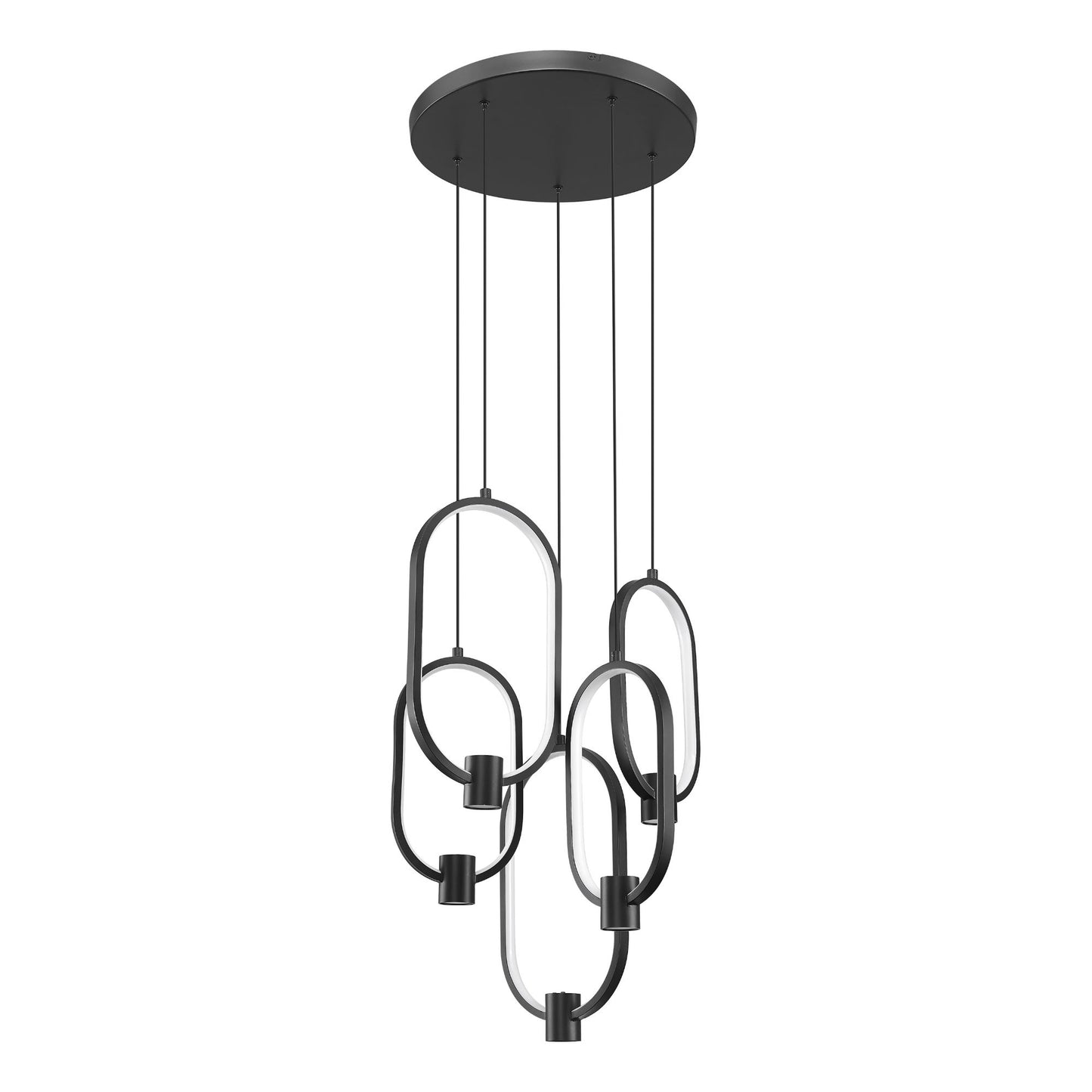 Saros LED 5 Light Chandelier Matte Black