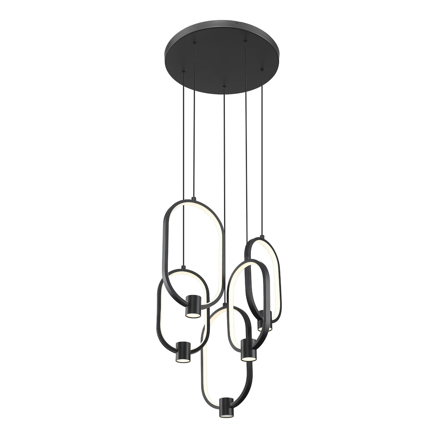 Saros LED 5 Light Chandelier Matte Black