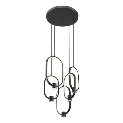 Saros LED 5 Light Chandelier Matte Black