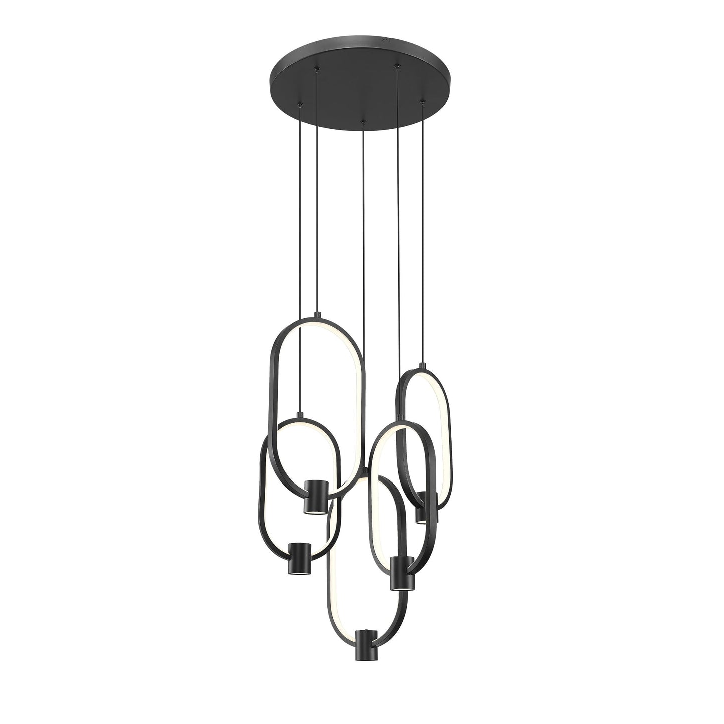 Saros LED 5 Light Chandelier Matte Black