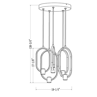 Saros LED 5 Light Chandelier Matte Black