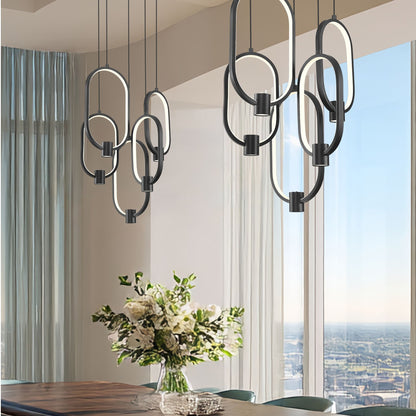 Saros LED 5 Light Chandelier Matte Black