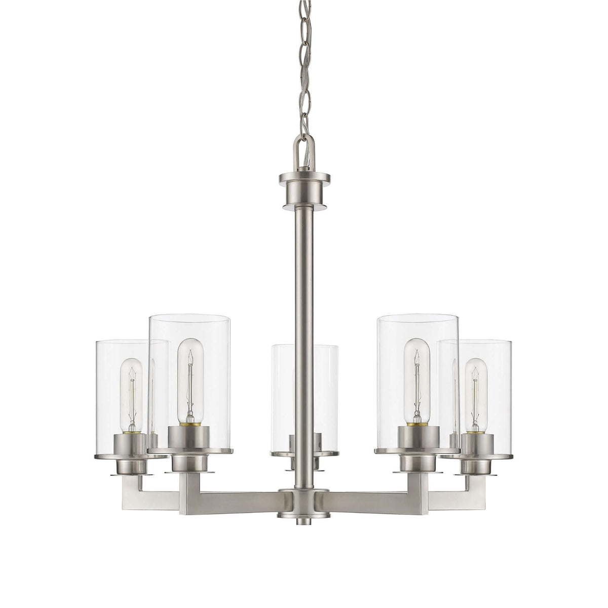 Savannah 5 Light Chandelier Brushed Nickel