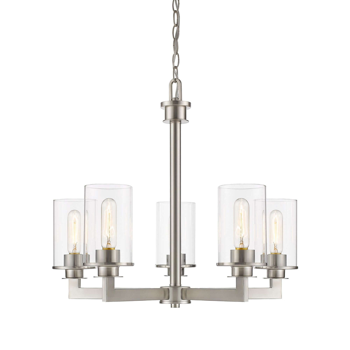 Savannah 5 Light Chandelier Brushed Nickel