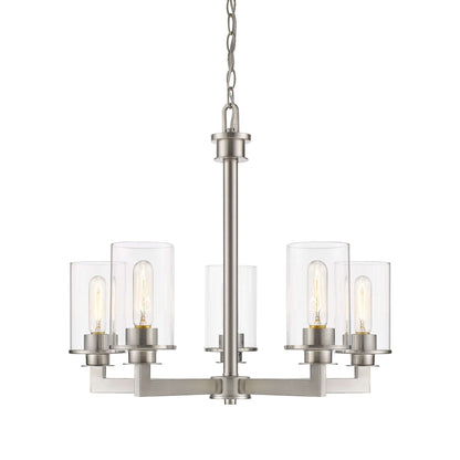 Savannah 5 Light Chandelier Brushed Nickel