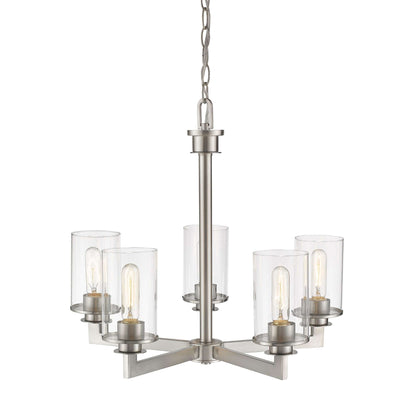 Savannah 5 Light Chandelier Brushed Nickel