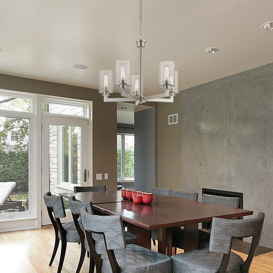 Savannah 5 Light Chandelier Brushed Nickel