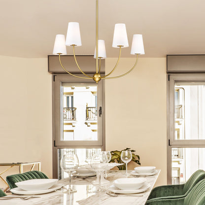 Shannon 5 Light Chandelier Rubbed Brass