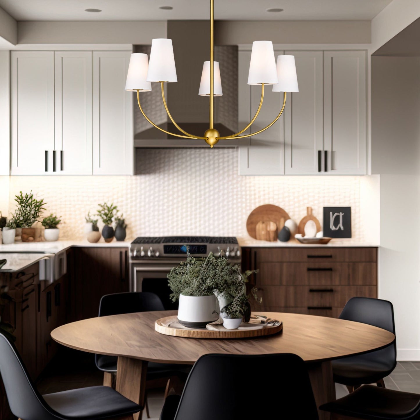Shannon 5 Light Chandelier Rubbed Brass