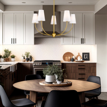 Shannon 5 Light Chandelier Rubbed Brass