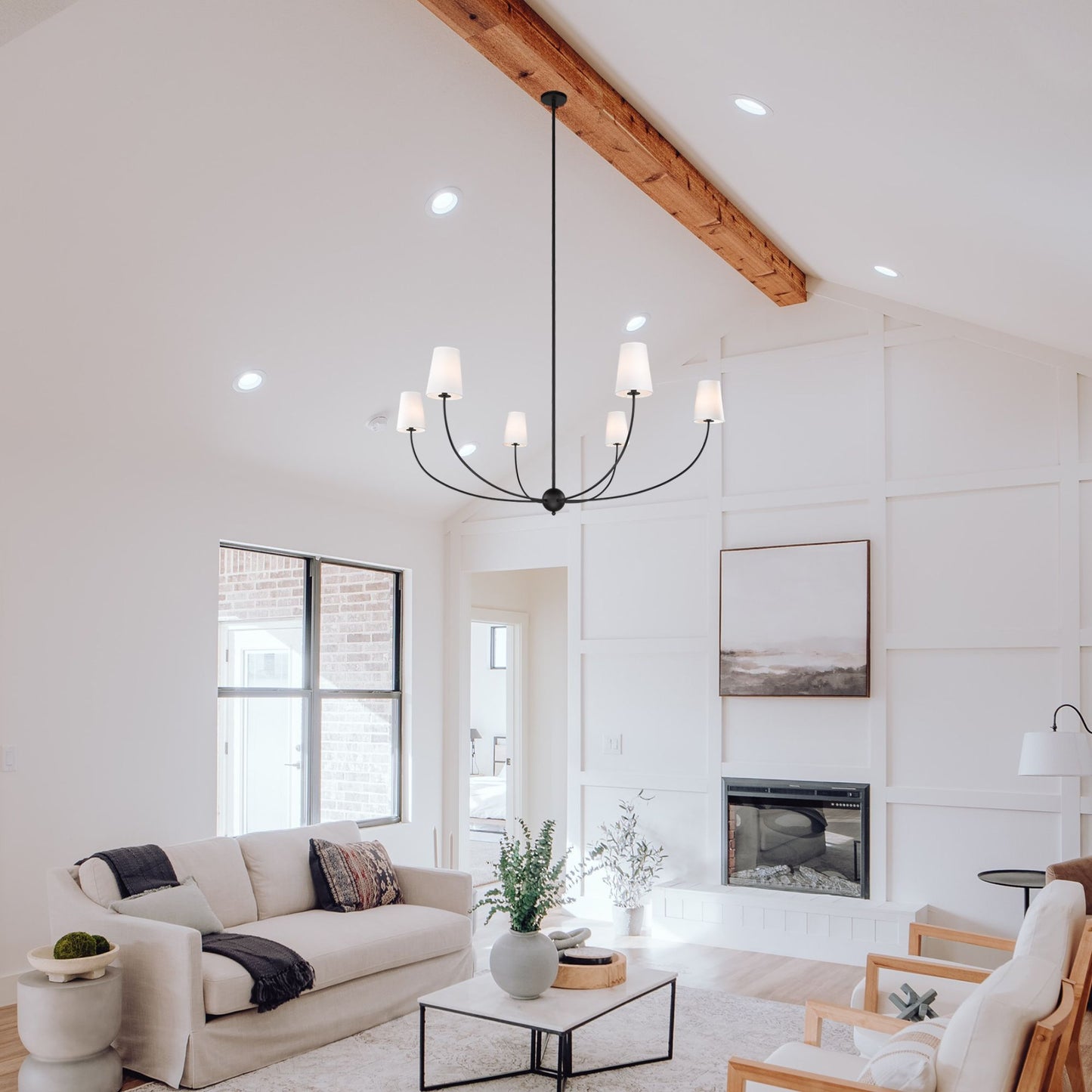 Shannon 6 Light Chandelier Matte Black