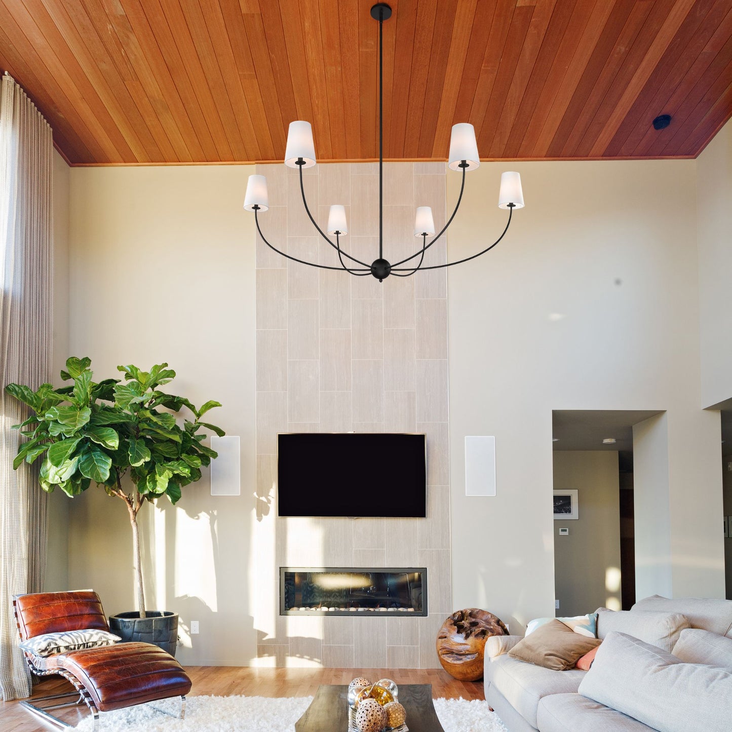 Shannon 6 Light Chandelier Matte Black