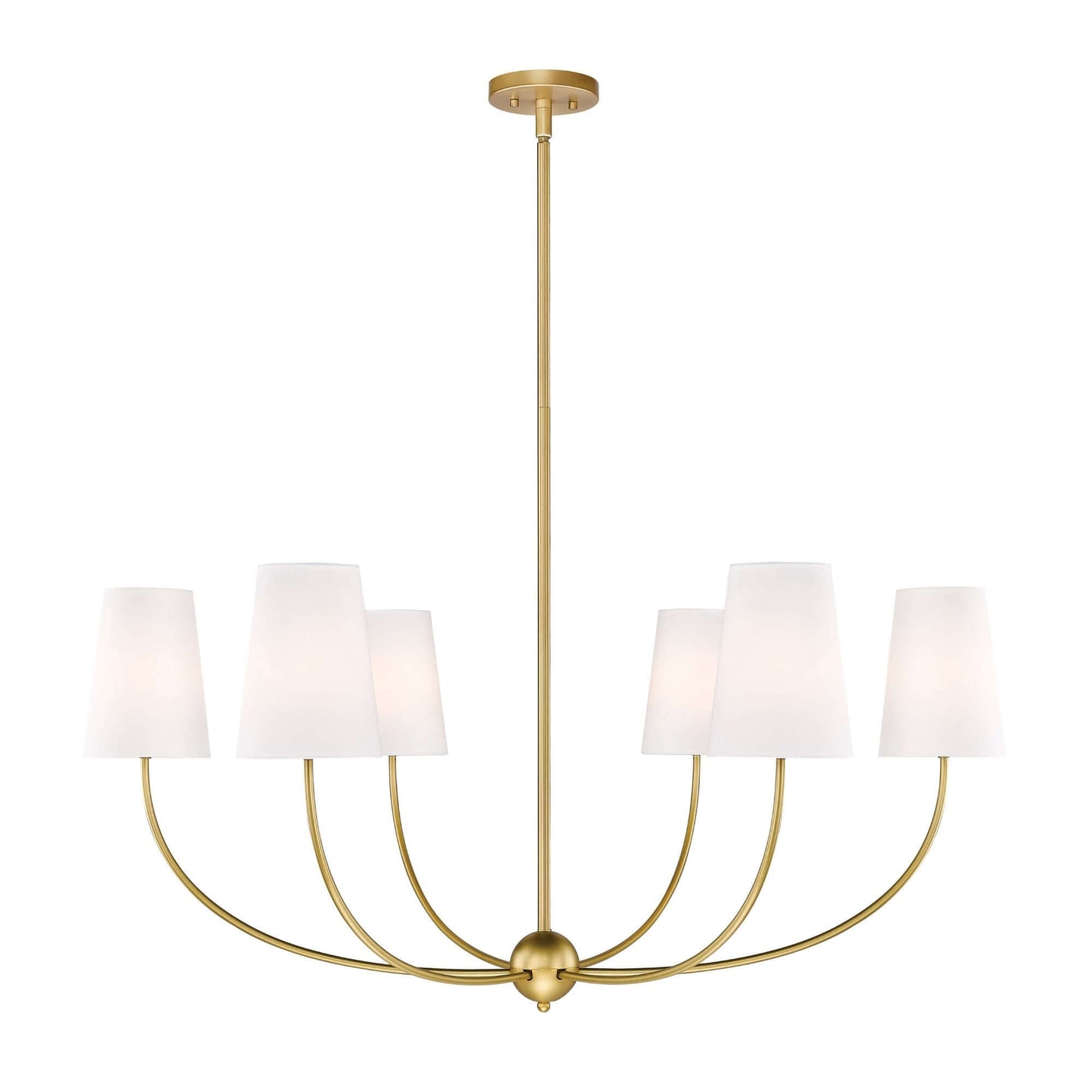 Shannon 6 Light Chandelier Rubbed Brass