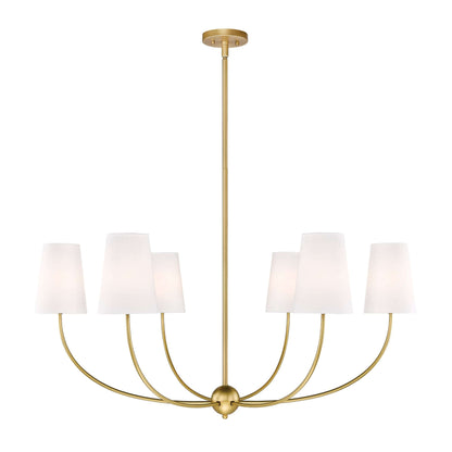 Shannon 6 Light Chandelier Rubbed Brass
