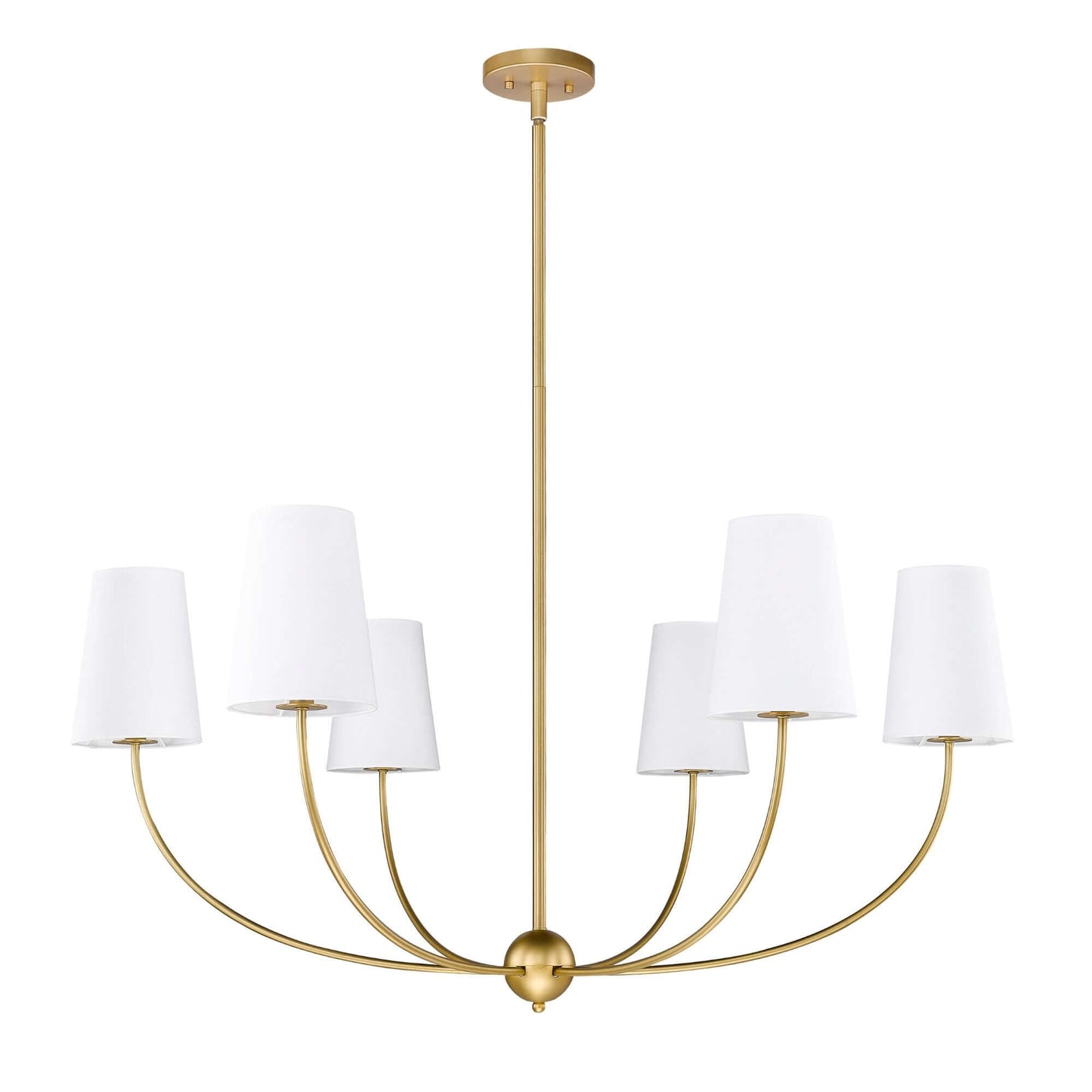 Shannon 6 Light Chandelier Rubbed Brass