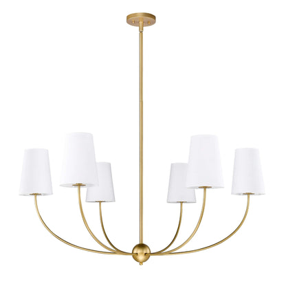 Shannon 6 Light Chandelier Rubbed Brass