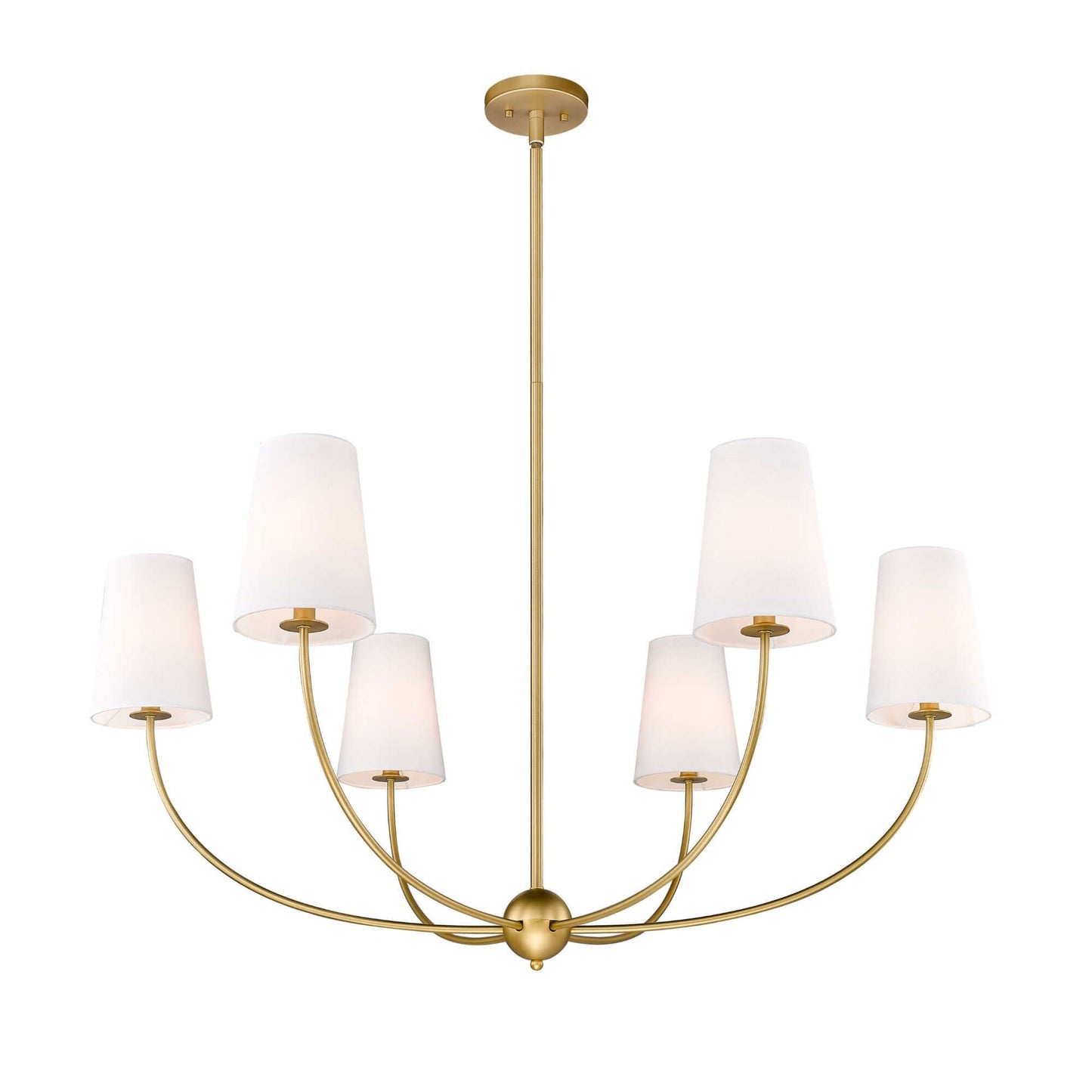 Shannon 6 Light Chandelier Rubbed Brass