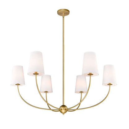 Shannon 6 Light Chandelier Rubbed Brass