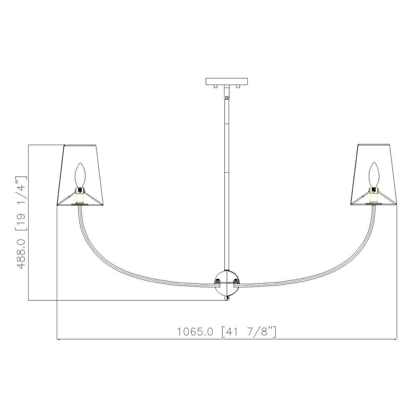 Shannon 6 Light Chandelier Rubbed Brass