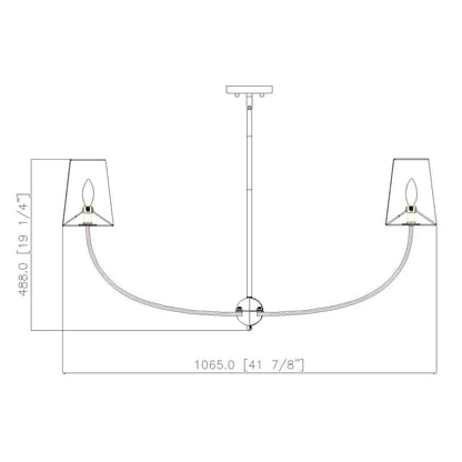 Shannon 6 Light Chandelier Rubbed Brass
