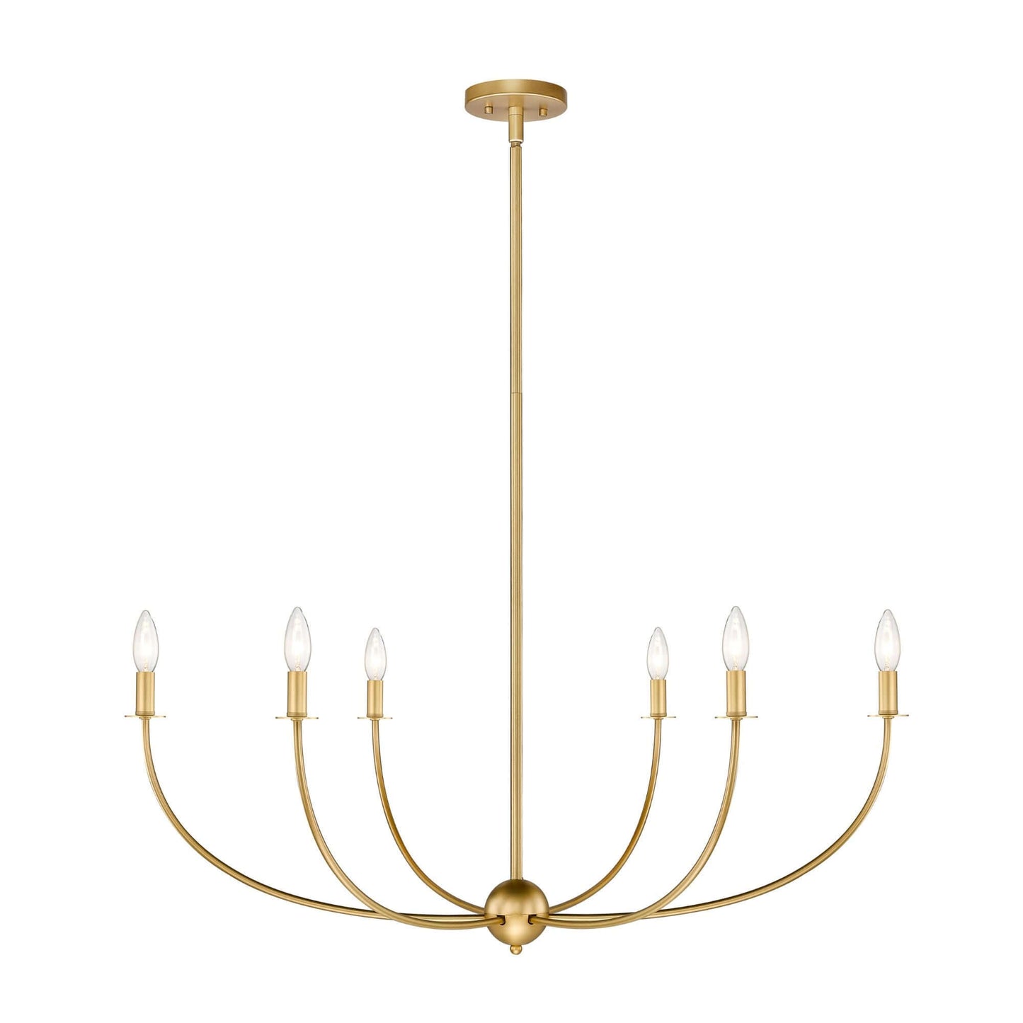 Shannon 6 Light Chandelier Rubbed Brass