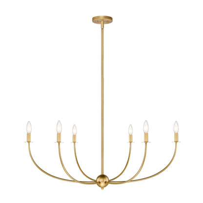 Shannon 6 Light Chandelier Rubbed Brass
