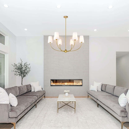 Shannon 6 Light Chandelier Rubbed Brass