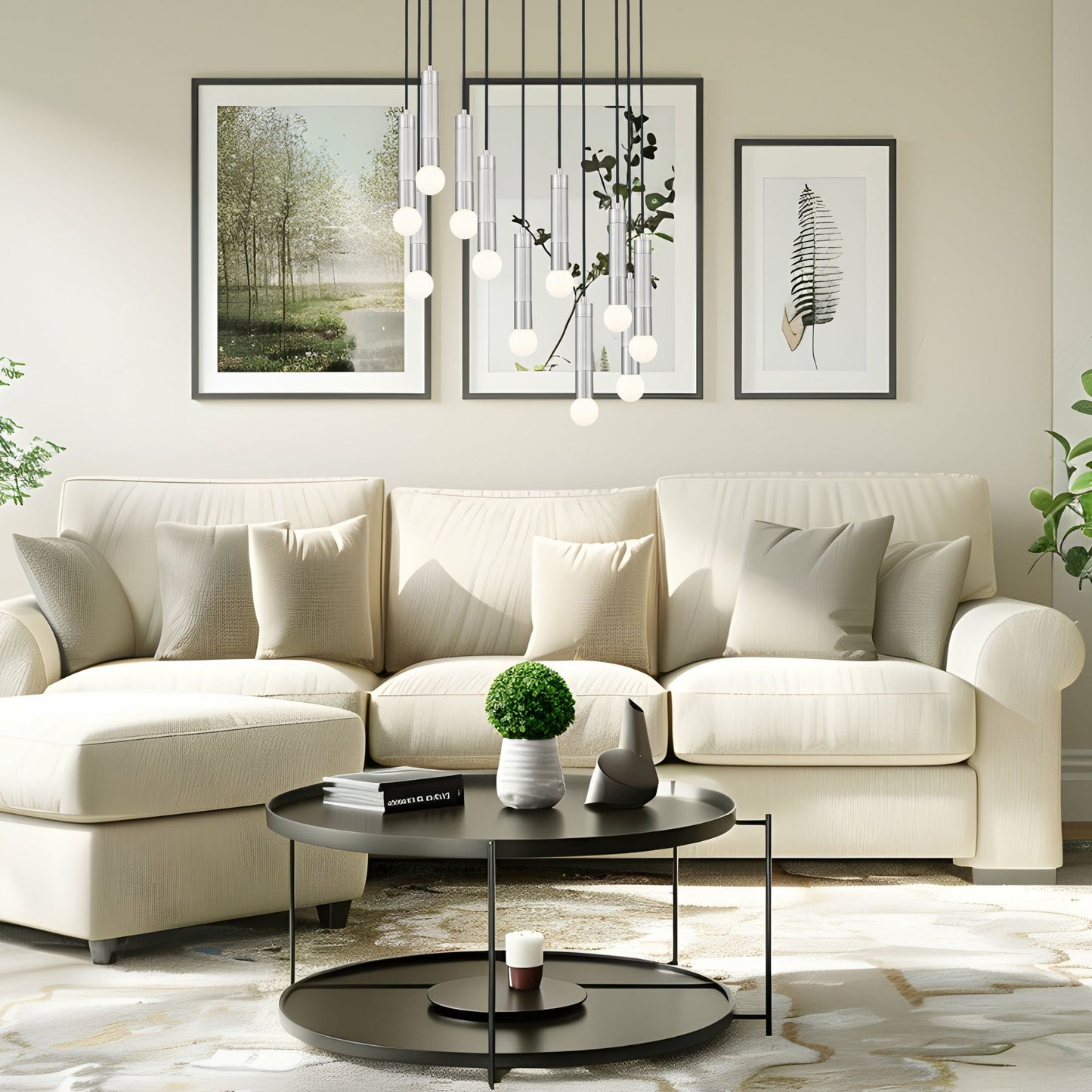 Stari 11 Light Chandelier Brushed Nickel